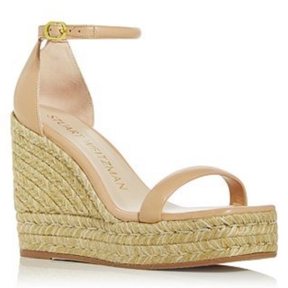 Stuart Weitzman Women's Nudist Square Toe Espadrille Wedge